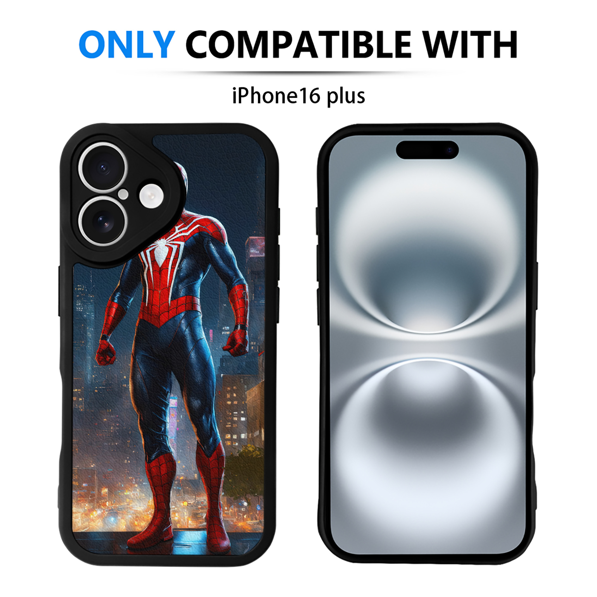 （画像用） Spider Man スパイダーマン 【iPhone 16シリーズ対応】シリコンスマホケース（レザー調） 材質：シリコン